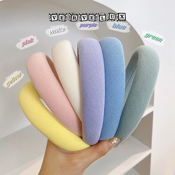 两件9.9折🔥臺灣出貨🔥可開發票✅韓式寬邊海綿純色髮箍高顱頂女夏網紅新款網紅壓發頭箍百搭外出