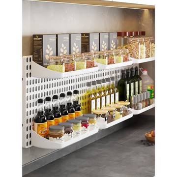 廚房收納置物架免打孔多功能洞洞板家用調料壁掛式筷子架用品掛架