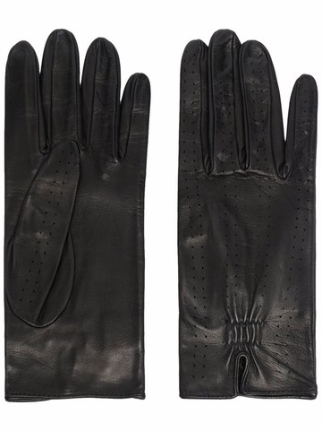 Manokhi - perforated leather gloves - women - Leather - 7.5 - Black