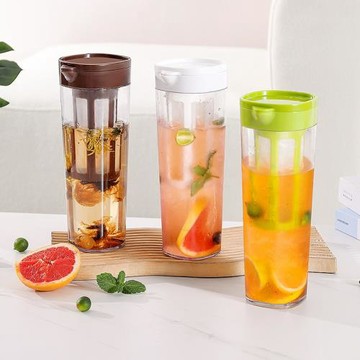 大容量鮮橙冷萃壺帶濾網家用冷水壺涼白開水瓶密封水壺花茶涼水壺