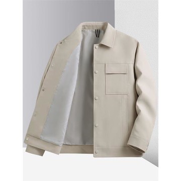 秋季工裝薄款夾克衫男士外套春秋款潮流百搭秋季短款休閑翻領男裝