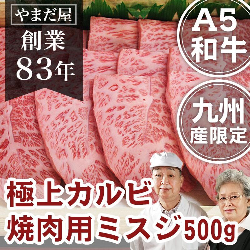 和牛 国産牛 A5 極上 カルビ ミスジ 500g 佐賀牛 宮崎牛 黒毛和牛   焼肉 バーベキュー