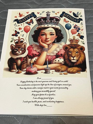 Happy Birthday 獅子座 生日卡片 英文 日文