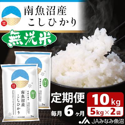 ふるさと納税 南魚沼市 ≪無洗米≫南魚沼産こしひかり 精米 10kg(5kg×2袋) 全6回