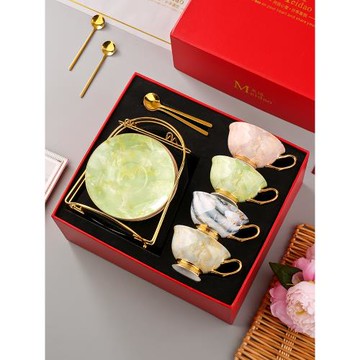 高顏值咖啡杯子高檔精致英式下午茶茶具骨瓷咖啡杯套裝輕奢高級感