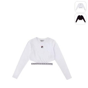 【FILA】女性 長袖圓領T恤-白色 5TEX-5426-WT