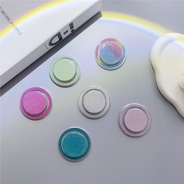 新款引磁背貼膠手機支架鏡子懶人桌面手機支架創意時尚手機架閃粉