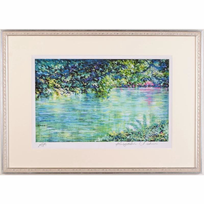 フィンランド 風景画 絵画 北欧 ジークレー 版画 石井清 「湖畔