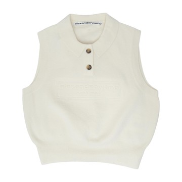 alexanderwang 象牙白棉質混紡Logo Polo 衫