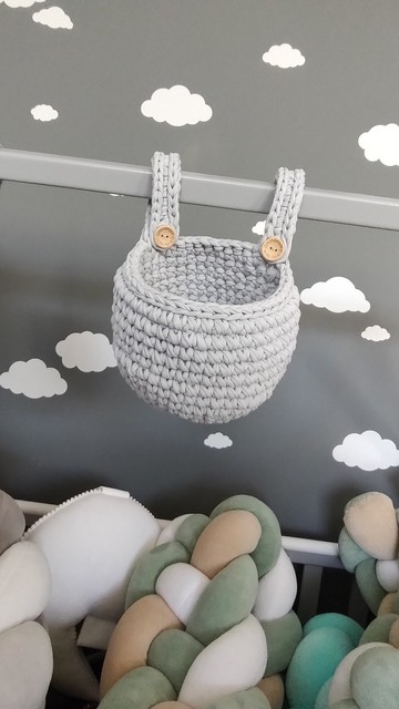 Crib hanging storage basket or baby bed pocket pod for moses