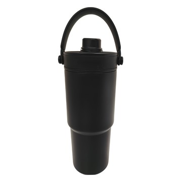 A&R 316不鏽鋼陶瓷款保溫保冷水杯附吸管  黑色  1個