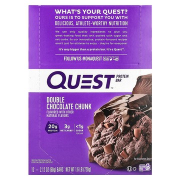 Quest Nutrition, 蛋白棒，雙片巧克力，12 條，每條 2.12 盎司（60 克）