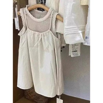 兒童夏裝寶寶韓版木耳邊背心森系吊帶裙連衣裙子爆款背心裙