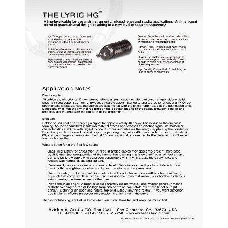 EVIDENCE AUDIO Lyric HG 3m S-S