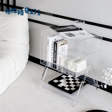 Ins網紅小邊幾 茶幾亞克力床頭櫃 ins收納置物架臥室床邊櫃 儲物櫃 [PP0514061]