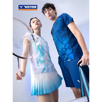 VICTOR/威克多官方抗菌透氣羽毛球推廣版大賽服針織T恤 T-55000TD