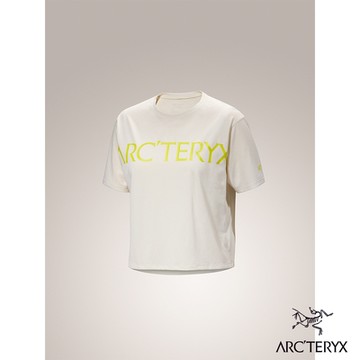 【Arcteryx 始祖鳥官方直營】女 Taema Crop Word 快乾短袖圓領衫 絹絲雜白