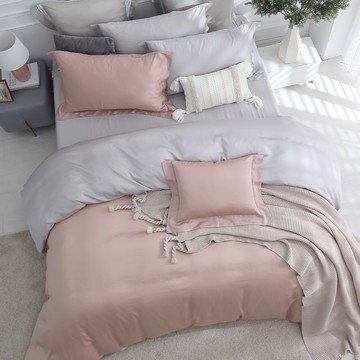 300織天絲™被套床包四件組 / 銀湘櫻粉 / 法式簡約  / HOYACASA