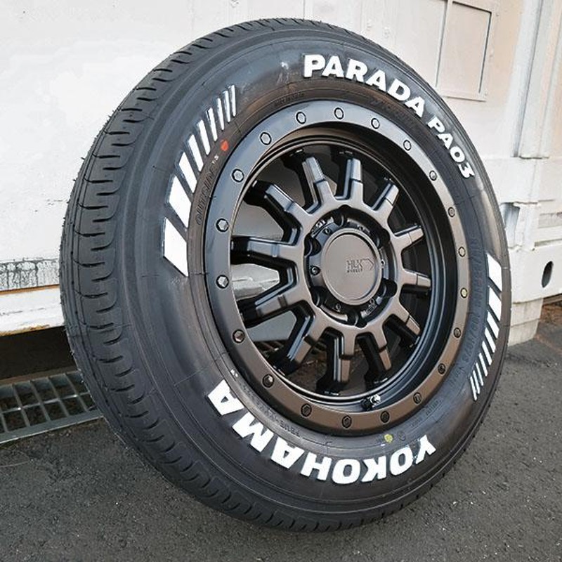 ハイエース 200系 ホイール タイヤ 4本セット 車検対応 ホワイトレター ヨコハマ パラダ PA03 215/65R16 ロックフォース  マットブラック | LINEショッピング