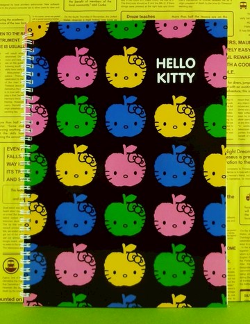 【震撼精品百貨】Hello Kitty 凱蒂貓~筆記本~彩色蘋果~黑【共1款】