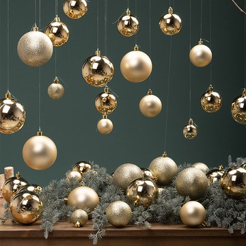 台灣公司貨 免運 可開票 圣誕球6CM金色8CM銀色亮光圓球啞光吊球圣誕樹布置掛件電鍍裝飾品