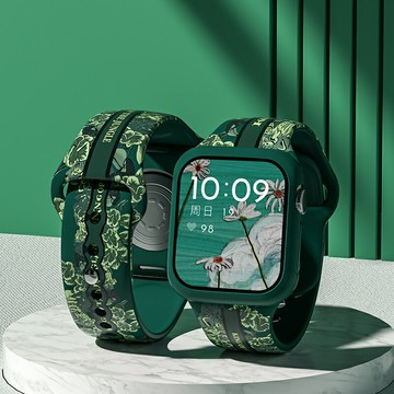 優購生活~適用iwatch表帶s7保護套8硅膠印花applewatchs8蘋果手表帶DIY自主設計款手表配件高級小眾男女款臣頌952錶帶 皮帶 尼龍帶 硅膠錶帶 佳明 錶扣拆裝工具 現貨