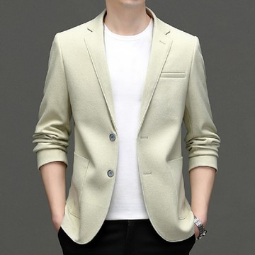 [米蘭精品] 西裝外套休閒西服-彈力垂感防曬春秋男外套3色74eb1