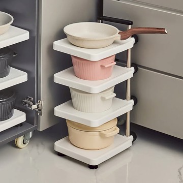 UTOOKII 可調式四層廚房鍋具收納架 DIY