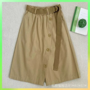 🔥臺灣出貨 100棉褲裙新款2026夏季韓版高檔鬆緊腰五分褲女褲裙假兩件一體 限時特賣X315-2B