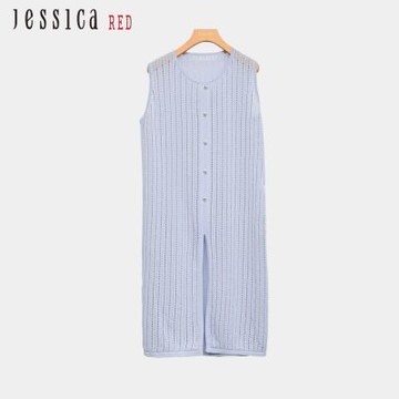 JESSICA RED - 浪漫氣質疊穿鏤空無袖針織背心洋裝R53504