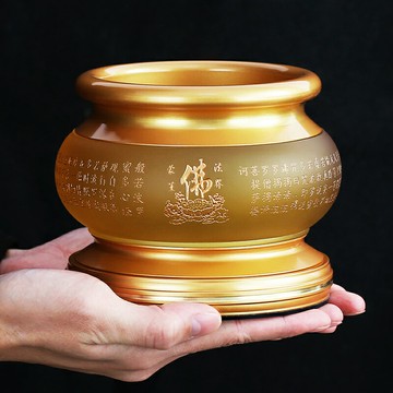 免運 純黃銅琉璃供奉套裝佛前供具家用蓮花果盤中式觀音圣水杯花瓶擺件