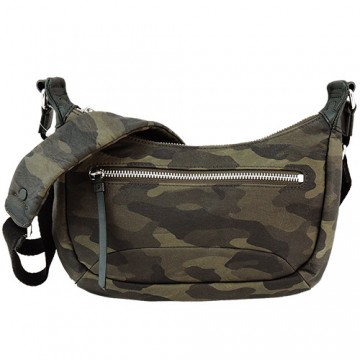 agnes b.VOYAGE馬鞍形迷彩斜背包(綠)