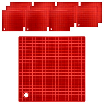 Little Pink Rabbit 粉彩小兔 方型耐熱鍋墊 矽砂材質 桌面隔熱 規格17.5x17.5x0.8公分  顏色隨機  1包