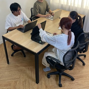 會議桌｜免螺絲角鋼｜消光黑｜8尺款