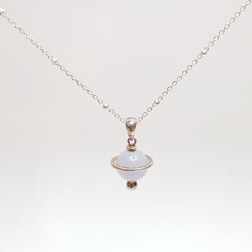 藍紋瑪瑙星球純銀項鍊