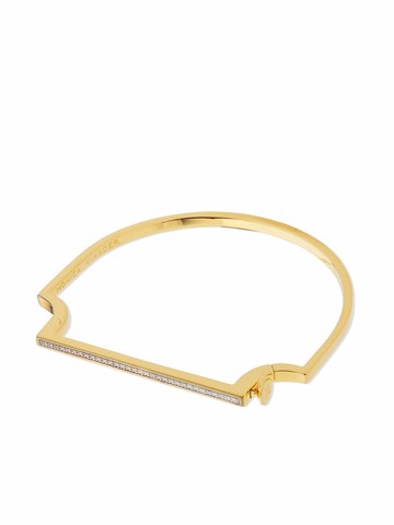 Monica Vinader - signature skinny diamond bangle - women - 18kt Gold Plated Silver - L