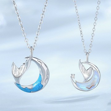 【巴黎精品】現貨+預購 頂級925純銀項鍊鎖骨鏈情人節禮物情侶對鍊配件-鯨夢星海情侶項鍊2款a1kp30