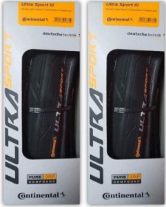 Continental Ultra Sport III 700x25 ブラック 折りたたみ式 PureGrip 2個セット