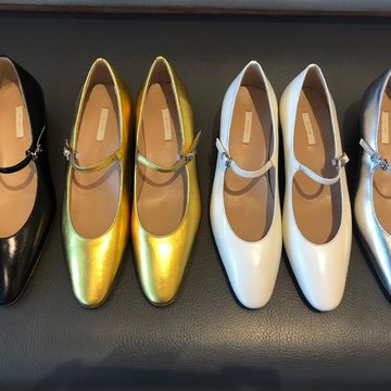 杏仁頭瑪麗珍鞋2024年春法式復古高級感真皮銀色一字扣粗跟單鞋女