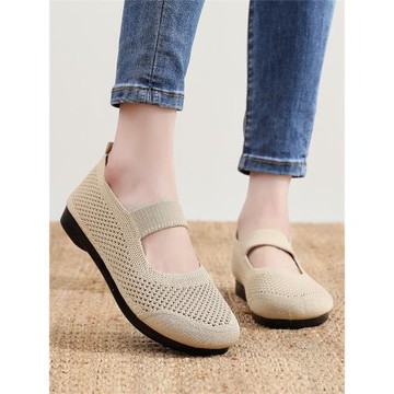 夏季新款老北京布鞋淺口一腳蹬媽媽鞋鏤空軟底防滑豆豆鞋透氣單鞋