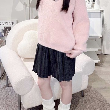 HONOR細鑽點綴百褶修身短裙-灰