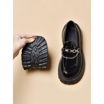 厚底小皮鞋甜酷漆皮樂福鞋女春英倫風法式小眾復古百搭軟底jk鞋子