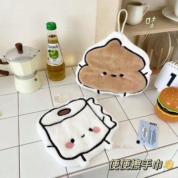 ✨高CP值✨造型手帕巾 可愛擦手巾 吸水毛巾 乾濕兩用巾 擦臉巾 幼稚園可用 禮物卡通可愛懸掛手巾吸水加厚廚房家用客廳珊