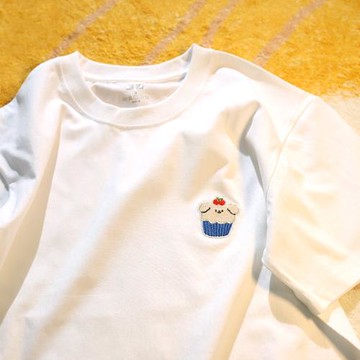 Upch 當心情不好的時候,可以嘗一嘗甜的 休閑刺繡男女純棉t恤短袖