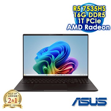 ASUS Vivobook S16 OLED M5606NA-0068K7535HS 極致黑 16吋筆電 (3.2K OLED 120Hz/AMD Ryzen 5 7535HS