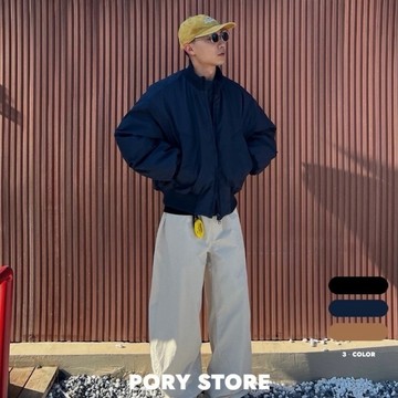 【PORY STORE】獨家！韓系素面clean fit 短版外套 飛行外套 挺版 實拍 百搭 顯瘦 男生 保暖外套