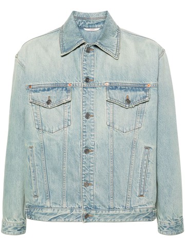 Valentino Garavani - logo-embossed denim jacket - men - Cotton/Cotton/Polyester - 50 - Blue