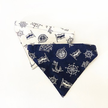 海洋軍艦款 二色 貓咪狗狗圍巾裝飾項圈