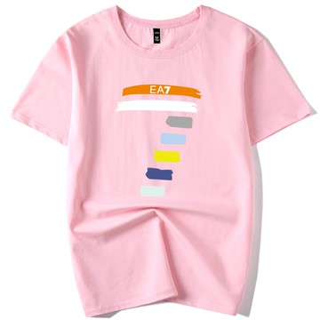 三義貓男士短袖T恤純棉青少年個性彩條7圓領寬松半袖衫休閑韓版潮