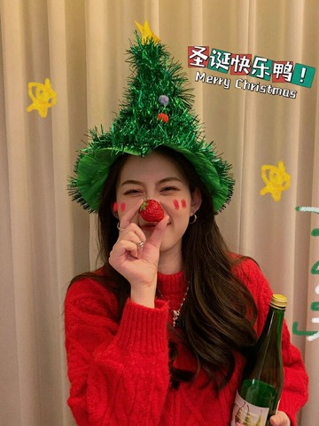 聖誕節裝飾ins聖誕帽子樹新年派對裝扮頭飾兒童成人氛圍拍照道具【淘夢屋】